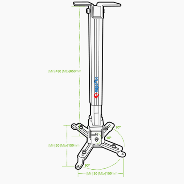SUPORTE EXTENSIVEL P/PROJECTOR NAPOFIX - 350S CINZA