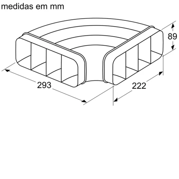 CURVA 90º HORIZONTAL P/ TUBO PLANO BOSCH/BALAY - HEZ9VDSB1 -