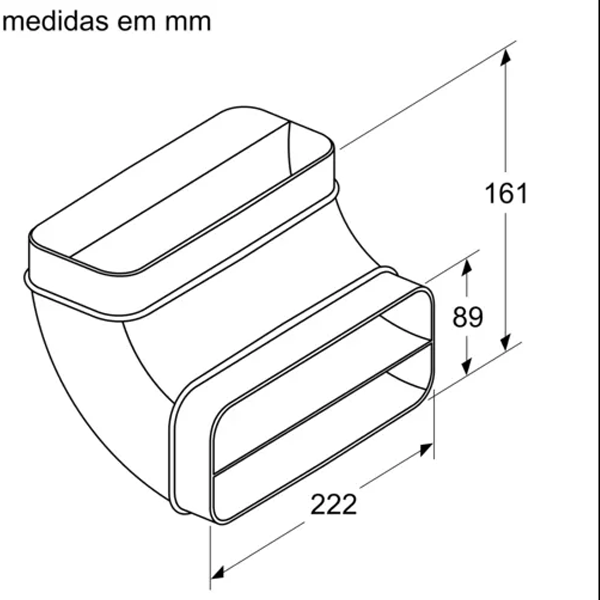 CURVA 90º VERTICAL P/ TUBO PLANO BOSCH/BALAY - HEZ9VDSB2 -