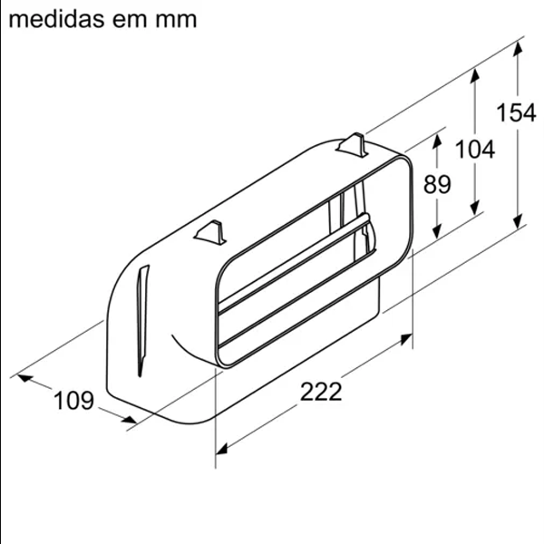 CURVA 90º VERTICAL P/ TUBO PLANO P/ BANCADA BOSCH/BALAY - HEZ9VDSB3 -