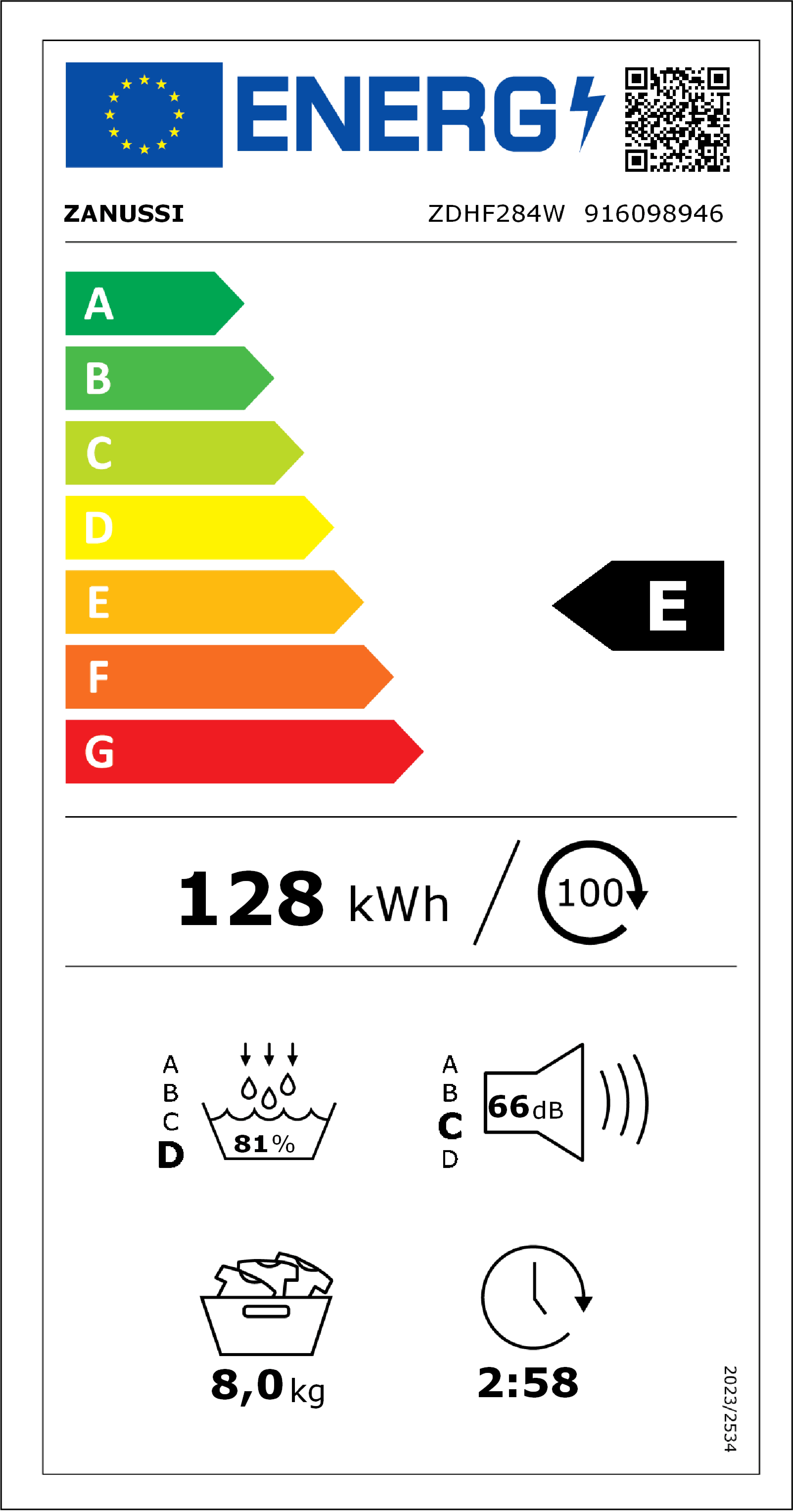 SECADOR DE ROUPA ZANUSSI - ZDHF284W