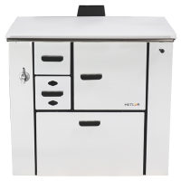 FOG�O A LENHA ESMALTADO C/ CALDEIRA METLOR - BRANCO